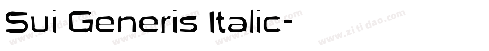 Sui Generis Italic字体转换